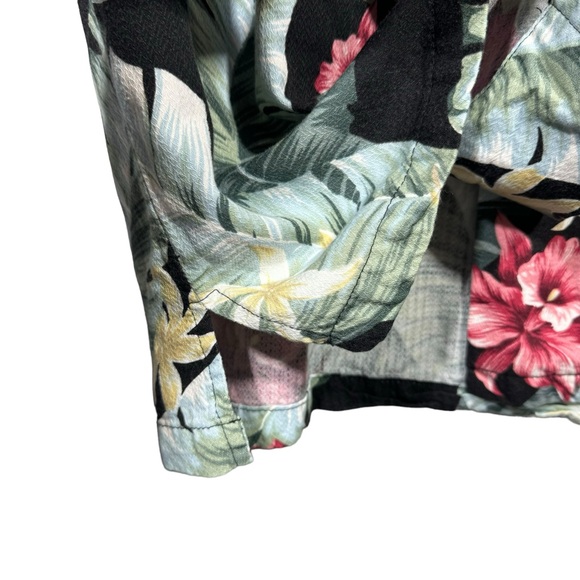 Kona Malia Button Up Shirt Men M Black Green Floral Hawaiian Casual Vacation USA - Picture 5 of 11